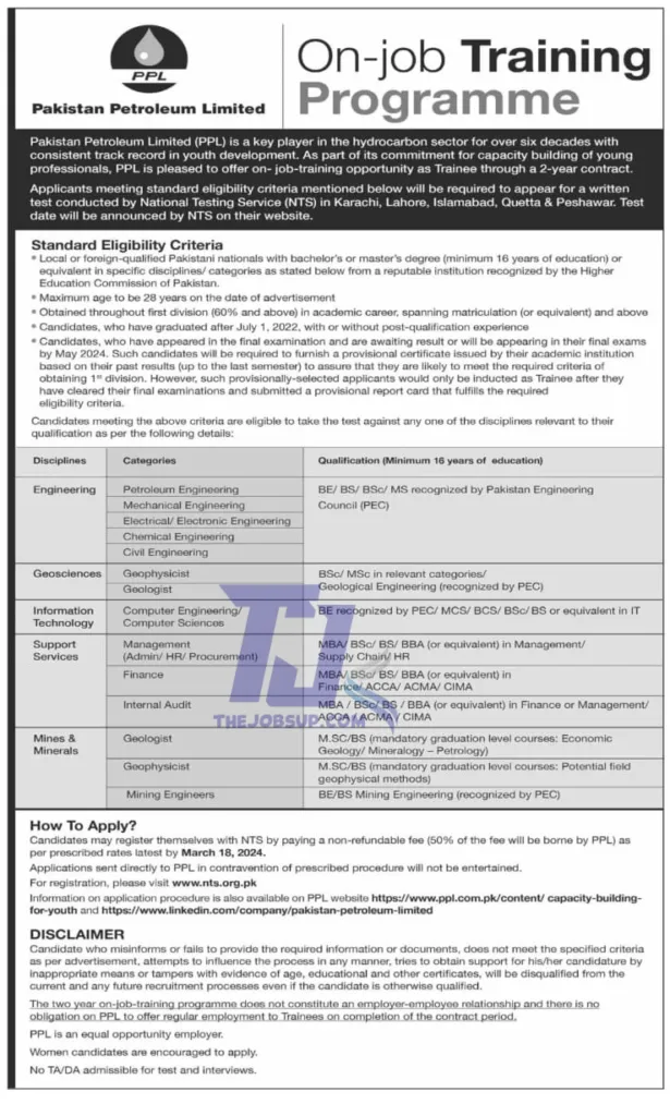 PPL On-Job Training Opportunity