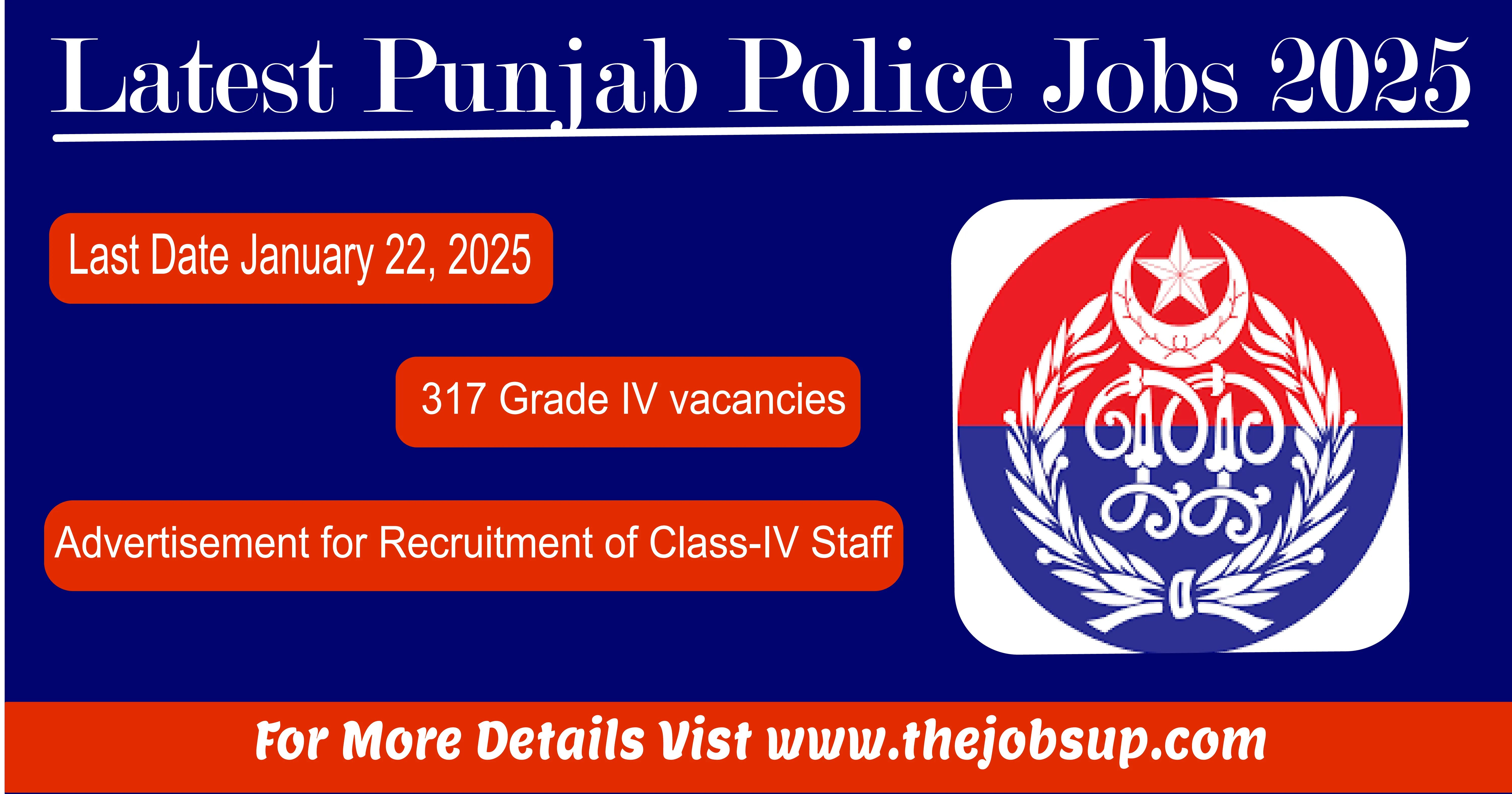 Join Punjab Police Department Grade IV Vacancies 2025