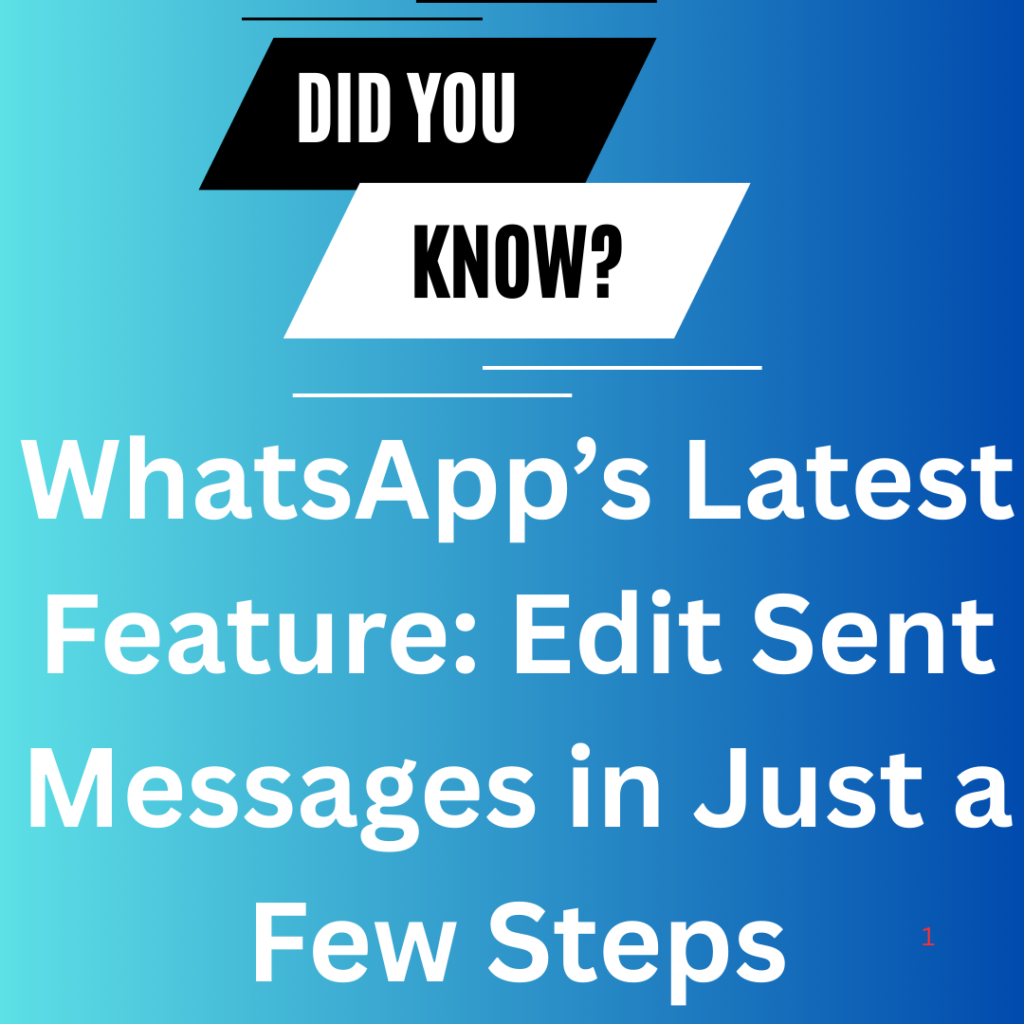 Edit message on whatsapp new feature updates